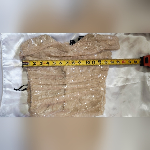 Strapless Sequin Dress - Tan - Picture 7 of 12